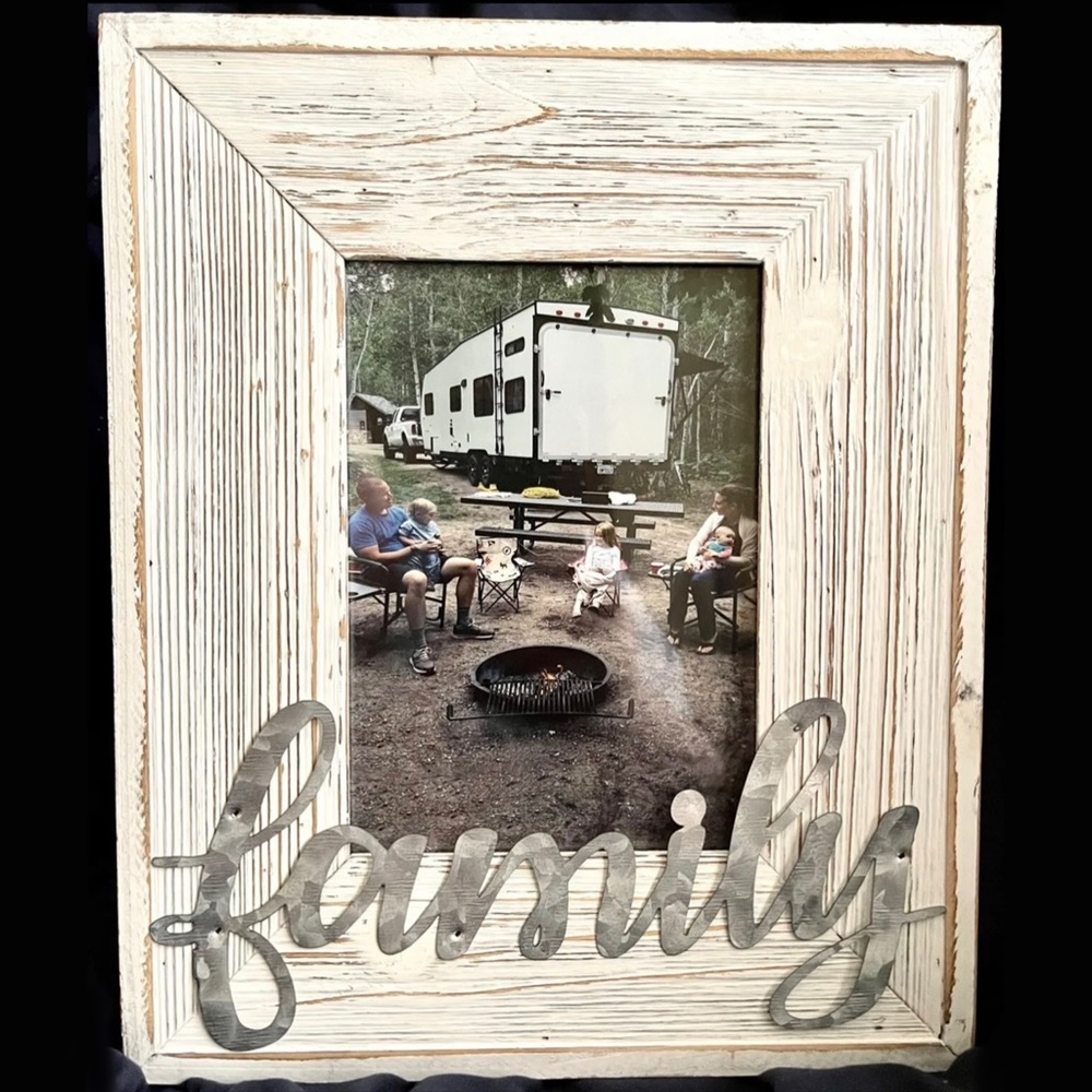 4x6 Picture Frames Distressed Wood Glass Pane Easel Back Family & Friends  2pack